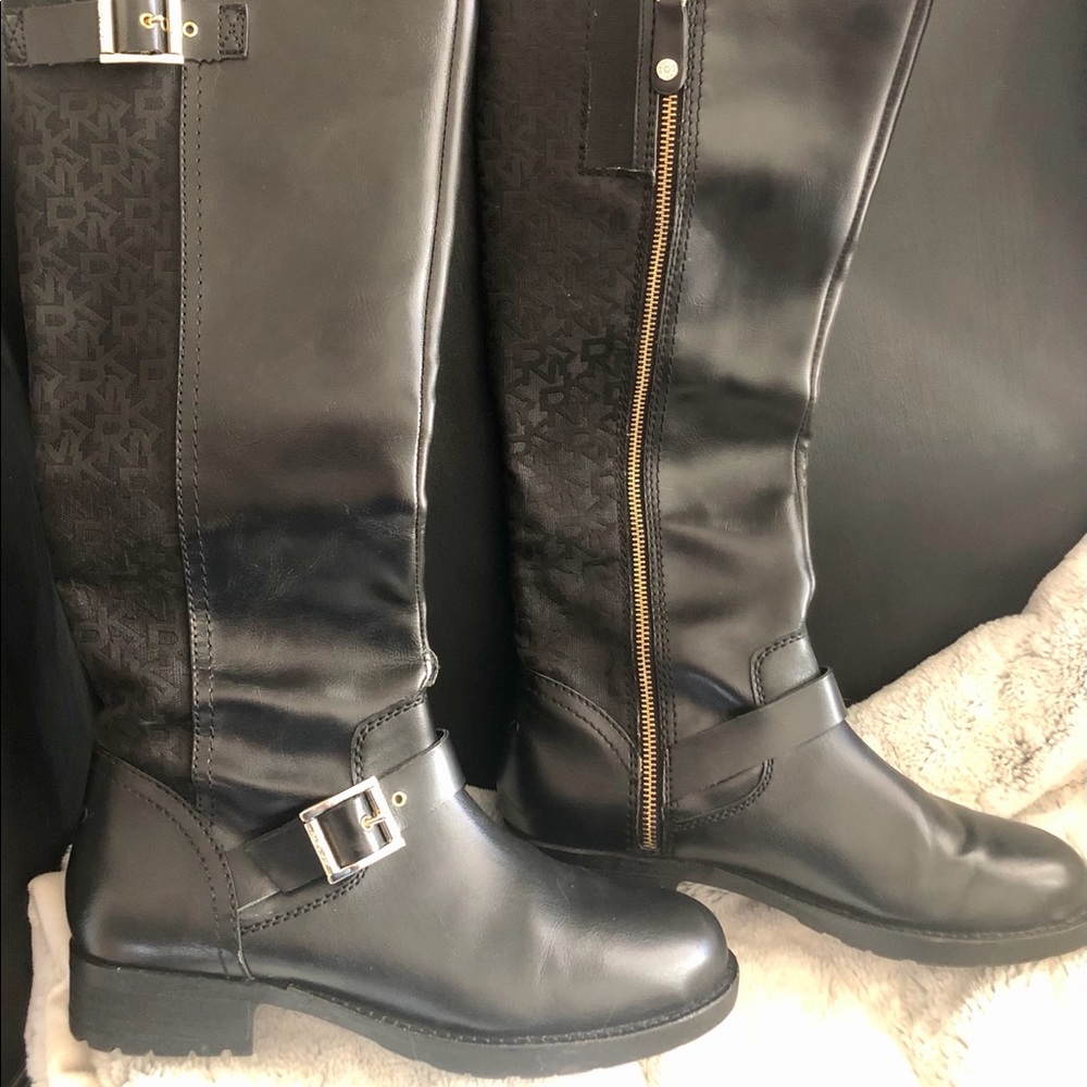 DKNY women’s black knee high boots